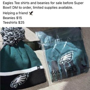 Eagles Tee shirt and beanie gift set